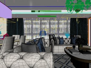 panoramic european style living room restaurant space 20 3Dモデル
