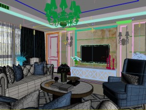 panoramic european style living room restaurant space 20 3Dモデル
