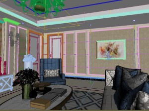 panoramic european style living room restaurant space 20 3Dモデル