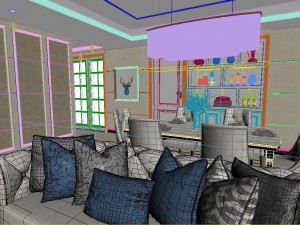 panoramic european style living room restaurant space 20 3Dモデル