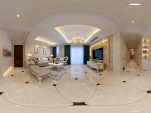 panoramic european style living room restaurant space 21 3D 模型