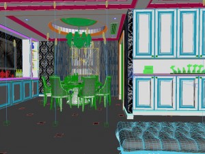 panoramic european style living room restaurant space 21 Modelo 3D