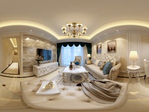 panoramic european style living room restaurant space 23 Model 3D