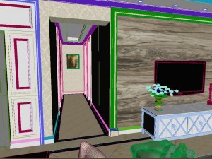 panoramic european style living room restaurant space 23 3D 模型