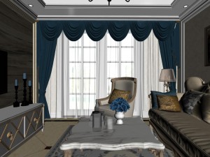 panoramic european style living room restaurant space 23 3D 模型
