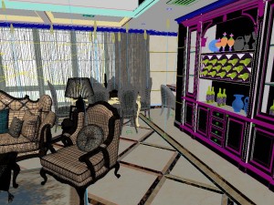panoramic european style living room restaurant space 23 3D 模型
