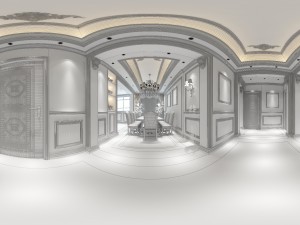 panoramic european style living room dining room 24 3Dモデル