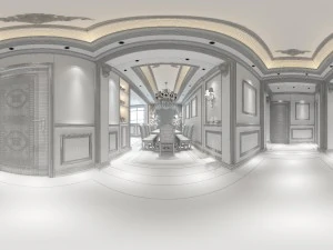 panoramic european style living room dining room 24 3D Model