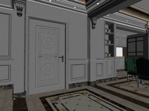 panoramic european style living room dining room 24 3Dモデル