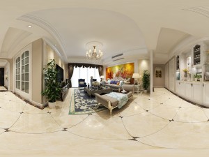 panoramic european style living room dining room 25 3D-Modell
