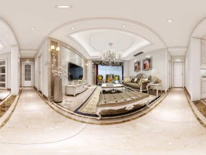 панорамная гостиная в европейском стиле 26 3D Модель