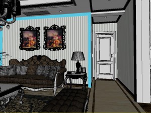 panoramic european style living room dining room 26 Modelo 3D