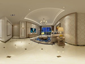 panoramic european style living room dining room 27 3D Model