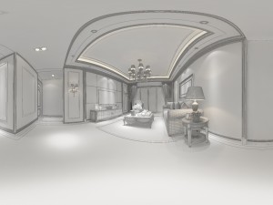 panoramic european style living room dining room 27 Model 3D