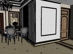 panoramic european style living room dining room 27 Model 3D
