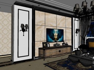 panoramic european style living room dining room 27 Model 3D