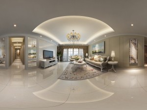 panoramic european style living room dining room 28 3D Model