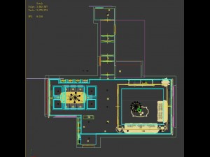 panoramic european style living room dining room 28 3D Model