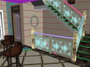 panoramic european style living room restaurant space 29 3D Model