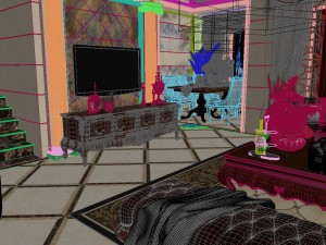 panoramic european style living room restaurant space 29 Modello 3D