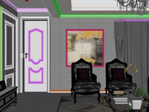 panoramic european style living room restaurant space 30 Modelo 3D