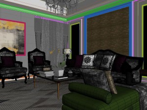 panoramic european style living room restaurant space 30 Modelo 3D