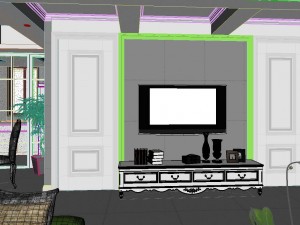 panoramic european style living room restaurant space 30 Modelo 3D