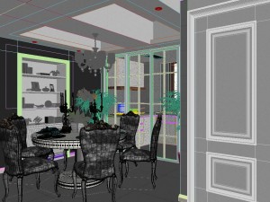 panoramic european style living room restaurant space 30 Modelo 3D