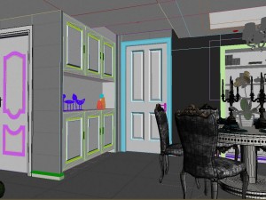 panoramic european style living room restaurant space 30 Modelo 3D