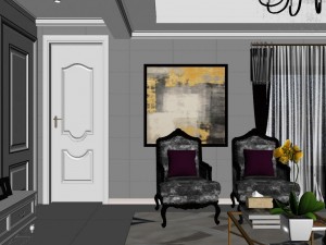 panoramic european style living room restaurant space 30 Modelo 3D