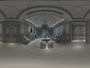 panoramic european style living room dining room 31 3D 모델