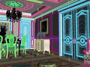 panoramic european style living room dining room 31 3D 모델