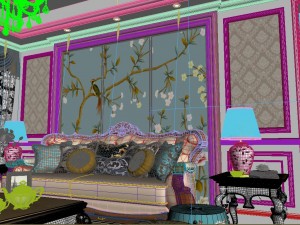 panoramic european style living room dining room 31 3D 모델