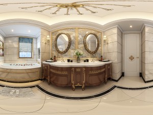 panorama european style bathroom toilet space 01 3D मॉडल
