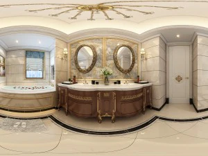 パノラマヨーロピアンスタイルのバスルームトイレスペース01 3Dモデル