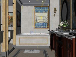 panorama european style bathroom toilet space 01 3D Model
