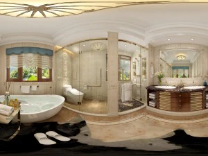 panorama european style bathroom toilet space 02 3D Model