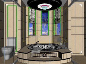 panoramic european style bathroom toilet space 03 Modèle 3D