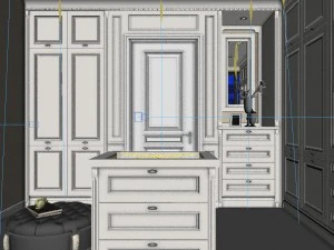 panorama european luxury cloakroom 03 3D Model