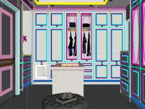 panorama european luxury cloakroom 03 3D Model