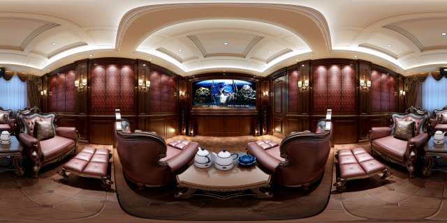 panorama european home theater conference room 04 3D Model .c4d .max .obj .3ds .fbx .stl .blend 