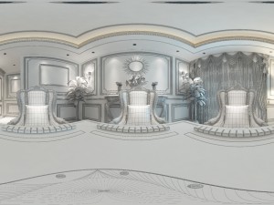 panorama european home entertainment room 05 3D Model