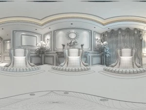 panorama european home entertainment room 05 3D Model