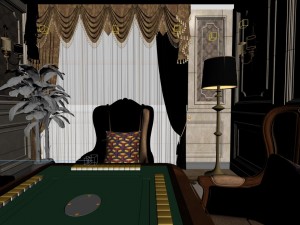 panorama european home entertainment room 05 3D Model