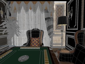 panorama european home entertainment room 05 3D Model