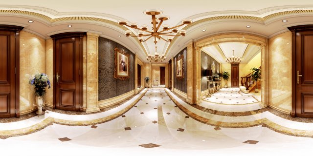 panorama european family corridor stairs 3D Model .c4d .max .obj .3ds .fbx .stl .blend 