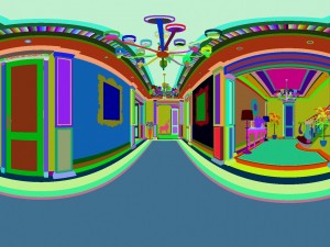 panorama european family corridor stairs 3D Model