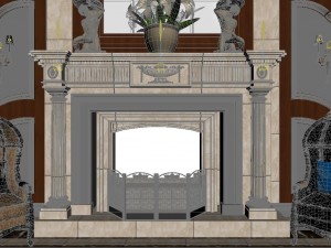 panorama european corridor living room restaurant 02 Modello 3D