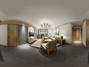 panorama japanese style living room restaurant space 01 3D मॉडल