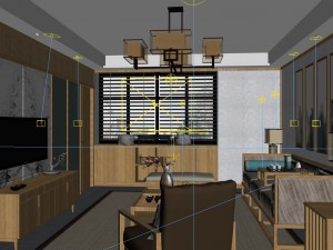 panorama japanese style living room restaurant space 01 Model 3D